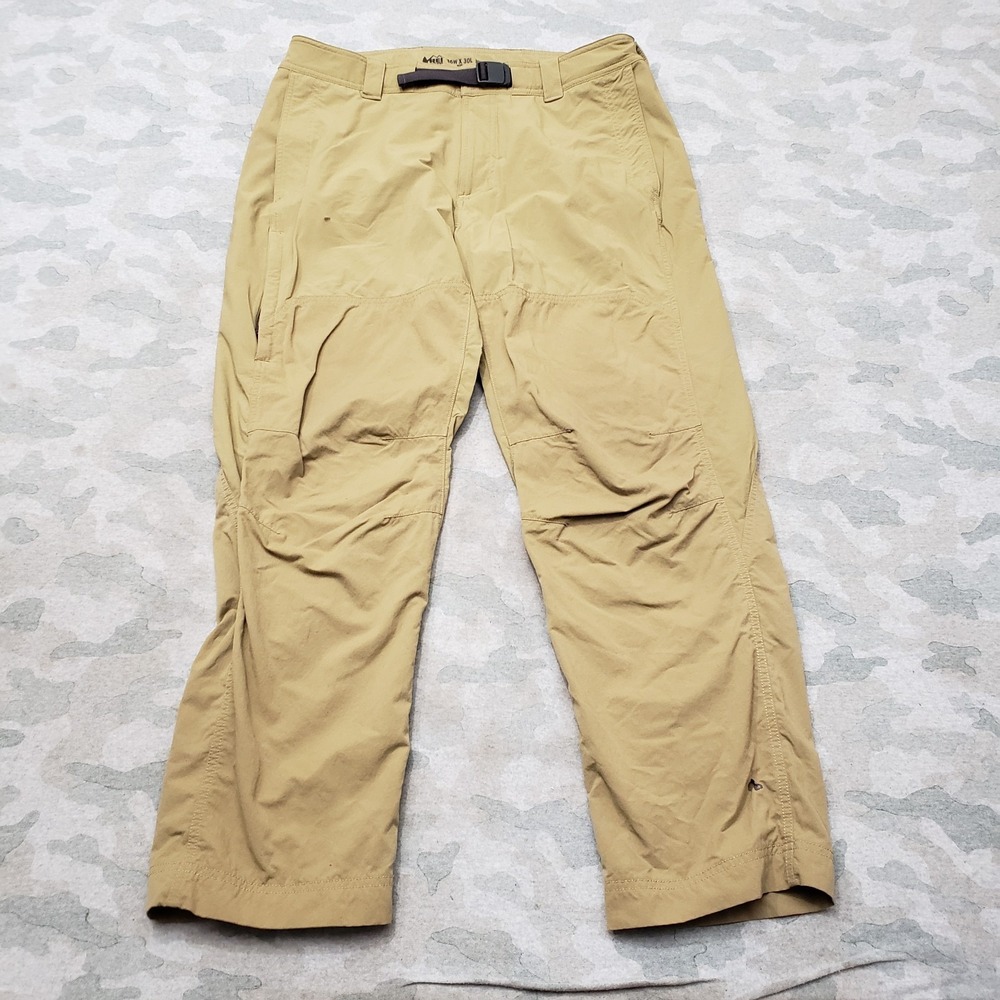 REI Co-Op Pants Mens 36x30 Tan Pockets Straight Leg Outdoors Hiking Travel